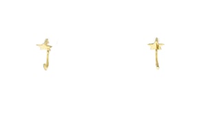 Italian 14kt Yellow Gold Star Open Hoop Earrings