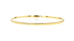 Italian 14kt Yellow Gold Ridged Bangle Bracelet