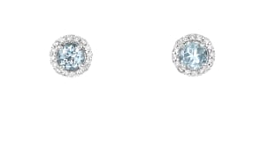 1.00 ct. t.w. Aquamarine and .19 ct. t.w. Diamond Earrings in Platinum