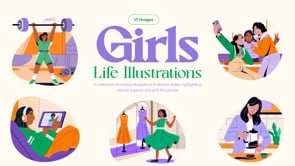Animated Girl Life Illustration Set, a Person Illustration by Creative Stall (Thumbnail 5 of 5)