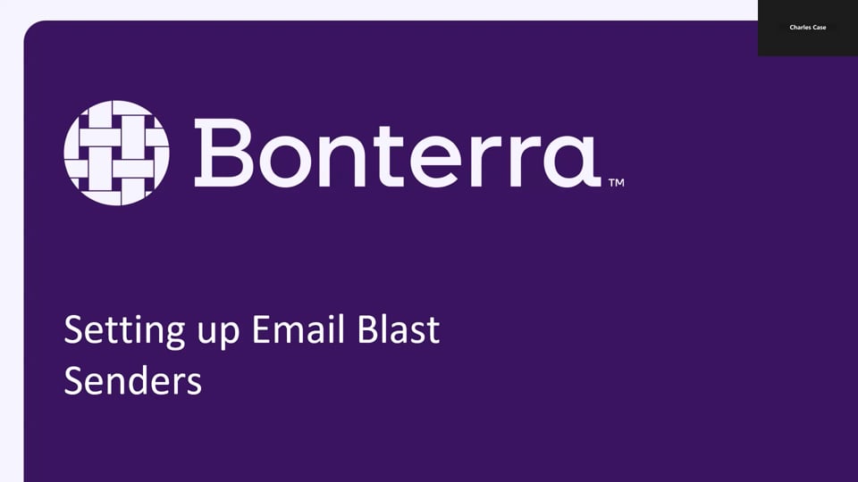 Setting up Email Blast Senders