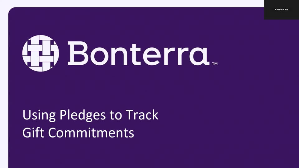 Using Pledges to Track Gift Commitments