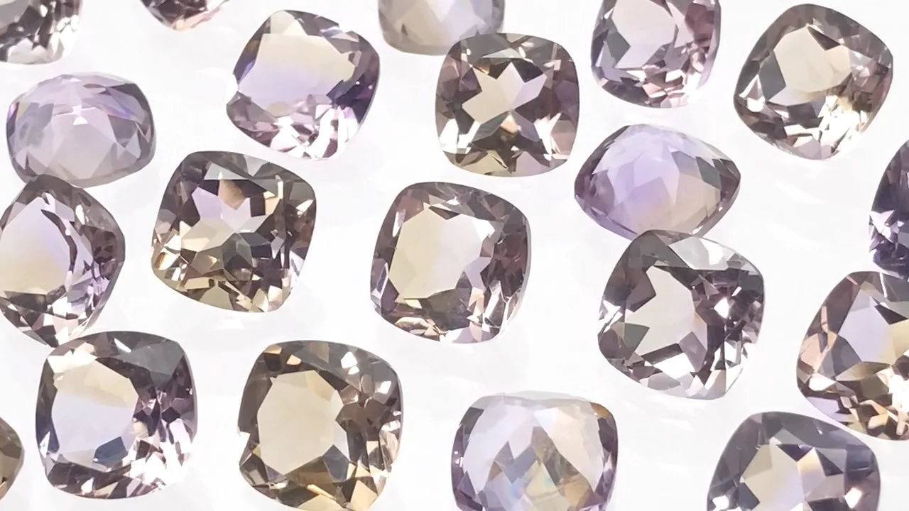宝石質アメトリン AAA ルース スクエアファセットカット10×10mm 1粒