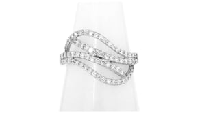 .50 ct. t.w. Lab-Grown Diamond Wave Ring in Sterling Silver