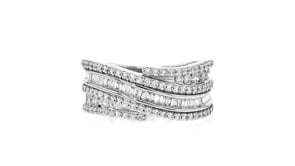 1.00 ct. t.w. Lab-Grown Diamond Wave Ring in Sterling Silver