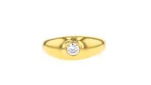 .20 Carat Bezel-Set Lab-Grown Diamond Ring in 18kt Gold Over Sterling