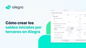Generación de saldos iniciales por terceros en Alegra Contabilidad
