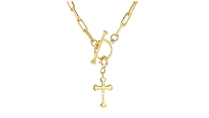 18kt Gold Over Sterling Cross Charm