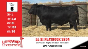 Lot #6 - LL 21 PLAYBOOK 3204