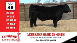 Lot #46 - LEHRKAMP GAME ON4142M