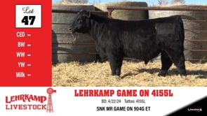 Lot #47 - LEHRKAMP GAME ON 4155L