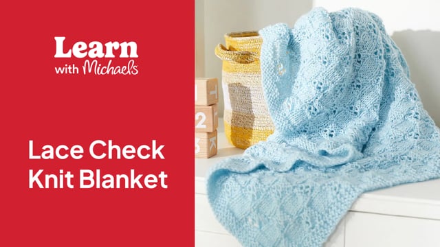 Lace Check Knit Baby Blanket