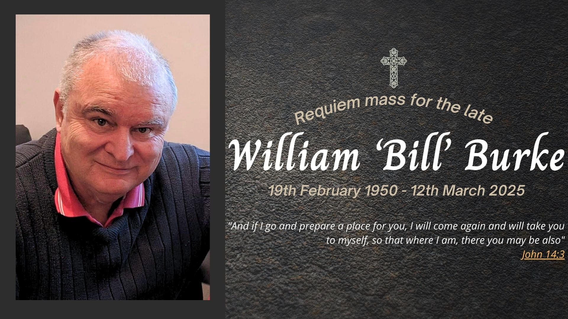 Funeral livestream of the late William Burke