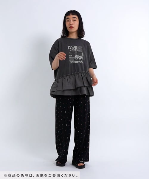 布帛コンビフリルロックTシャツ | [公式]ニコアンド（niko and ）通販