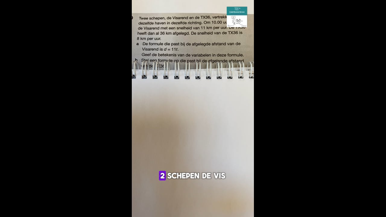 Verhaalsom wiskunde voorbeeld havo
