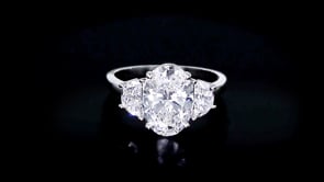 3.60 ct. t.w. Oval and Half-Moon Lab-Grown Diamond Ring in 14kt White Gold