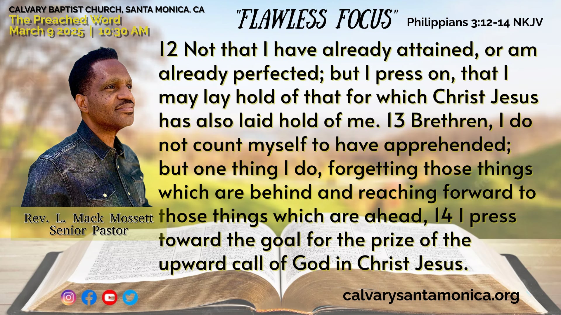 Mar 9 2025_Calvary Baptist Church, Santa Monica 10:30 AM Morning Worship Service