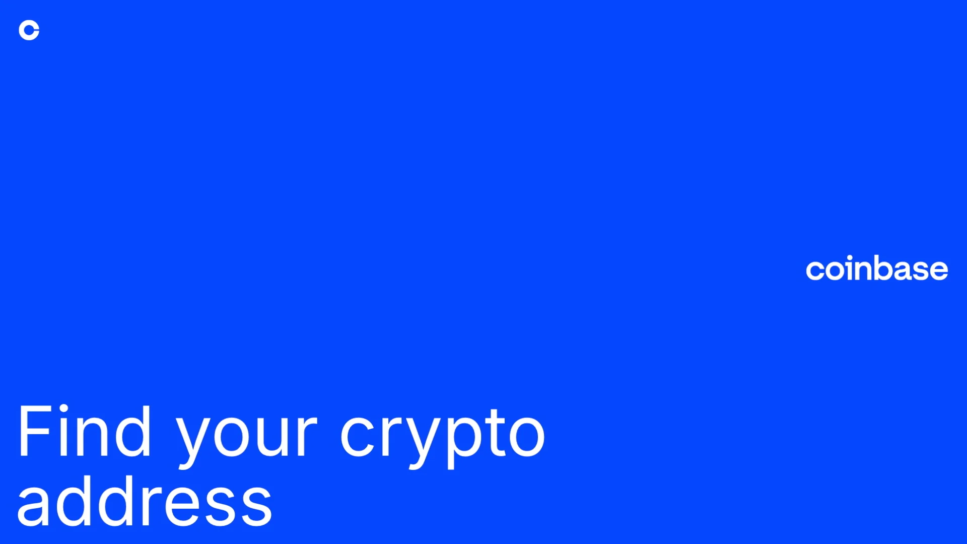 Find your crypto address