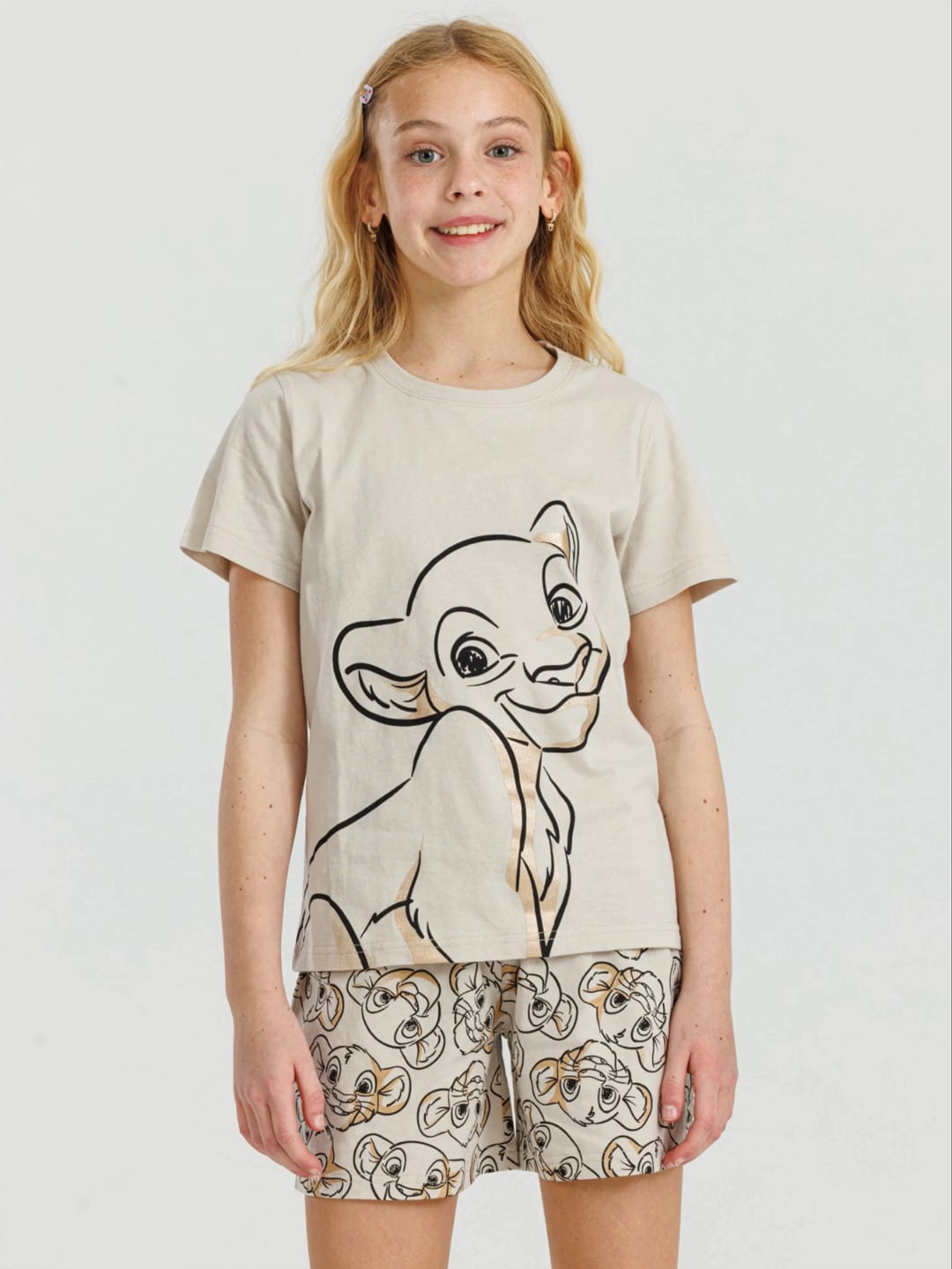 סט פיג’מה קצרה עם כיתוב אישי LION KING