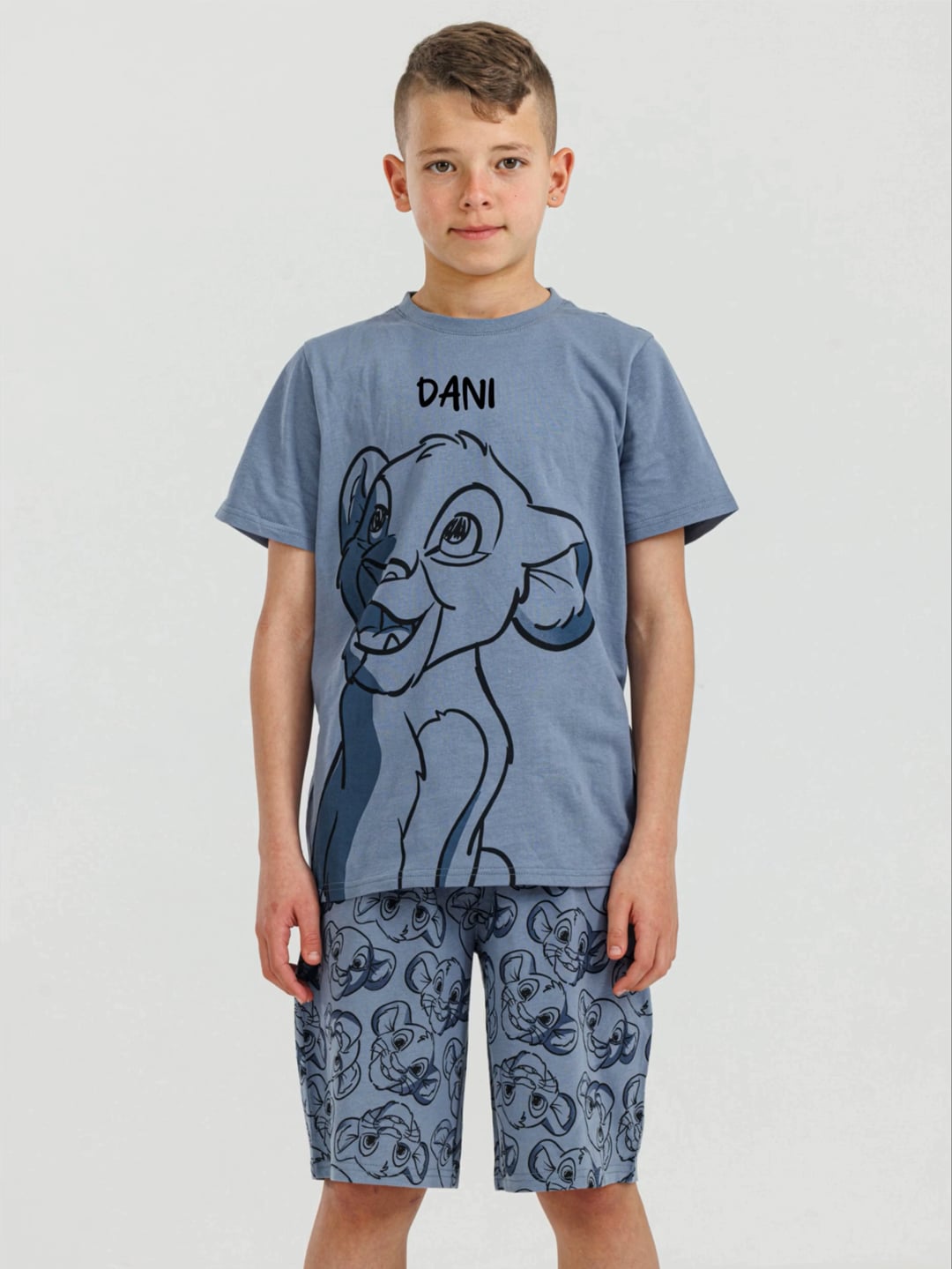 סט פיג’מה קצרה עם כיתוב אישי LION KING