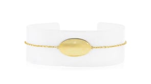 10kt Yellow Gold Personalized Oval Disc Bracelet