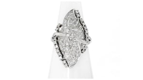 C. 1980 Vintage 1.25 ct. t.w. Diamond Cocktail Ring in 14kt White Gold