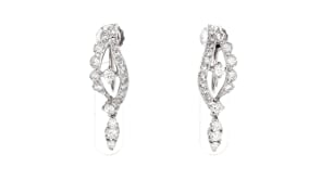 C. 1960 Vintage 1.30 ct. t.w. Diamond Drop Clip-On Earrings in 14kt White Gold