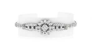 C. 1970 Vintage 1.43 ct. t.w. Diamond Floral Bracelet in 14kt White Gold