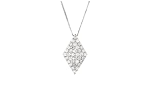 C. 2000 Vintage 1.00 ct. t.w. Diamond Adjustable Pendant Necklace in Platinum