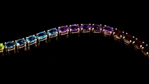 C. 1990 Vintage 12.30 ct. t.w. Multi-Gemstone Bracelet in 14kt Yellow Gold