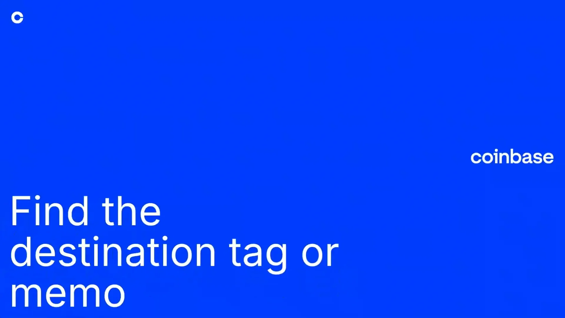 Find the destination tag or memo