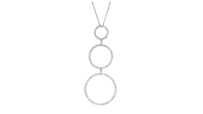 C. 2000 Vintage .75 ct. t.w. Diamond Circle Drop Necklace in 18kt White Gold