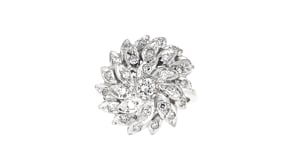 C. 1980 Vintage 1.00 ct. t.w. Diamond Flower Ring in 14kt White Gold