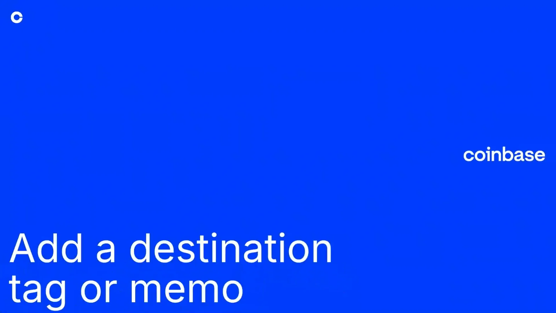 Find the destination tag or memo