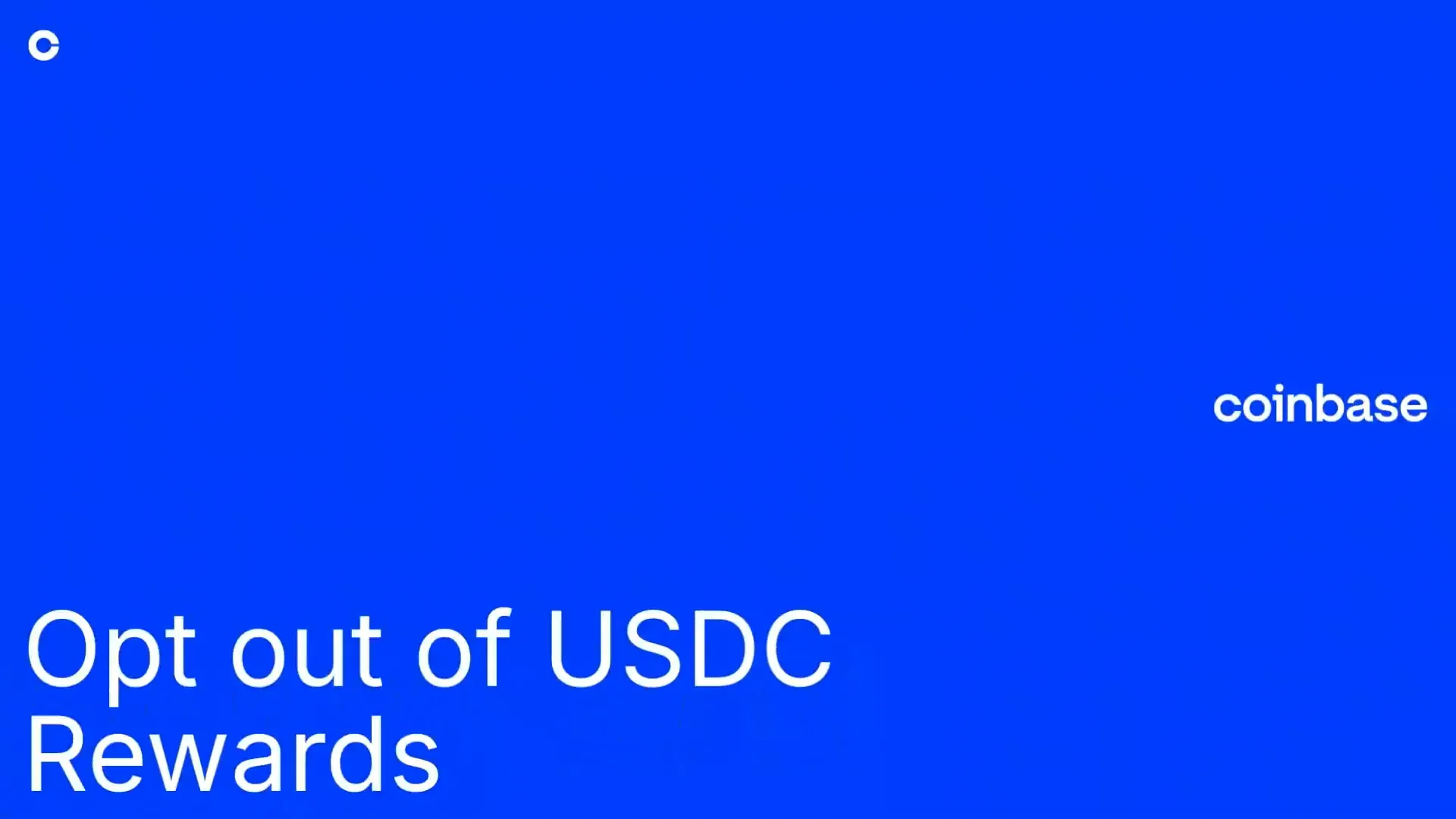 Opt out of USDC Rewards