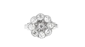 C. 1980 Vintage 1.65 ct. t.w. Diamond Flower Ring in 14kt White Gold