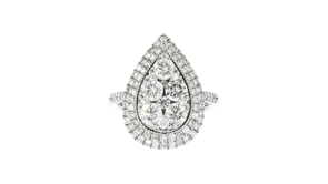 C. 1990 Vintage 2.25 ct. t.w. Diamond Teardrop Cluster Ring in 14kt White Gold