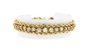 C. 1980 Vintage 2.35 ct. t.w. Diamond Rope-Chain Bracelet in 14kt Yellow Gold
