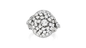 C. 1980 Vintage 3.00 ct. t.w. Diamond Cluster Dome Ring in Platinum
