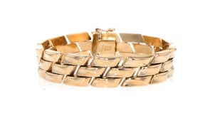 C. 1980 Vintage 14kt Yellow Gold Fancy-Link Bracelet