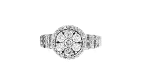 C. 1990 Vintage 1.40 ct. t.w. Diamond Cluster Ring in 14kt White Gold