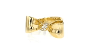 C. 2010 Vintage Mimi So .16 ct. t.w. Diamond Bow Ring in 18kt Yellow Gold