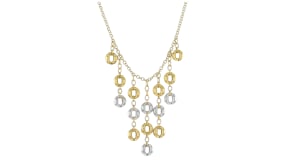 C. 1990 Vintage 18kt Two-Tone Gold Multi-Circle Drop Necklace