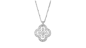 C. 1990 Vintage 1.10 ct. t.w. Diamond Cluster Pendant Necklace in 14kt White Gold