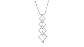 C. 1990 Vintage 1.08 ct. t.w. Diamond Geometric Necklace in 18kt White Gold