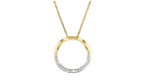 C. 1990 Vintage .55 ct. t.w. Diamond Eternity Circle Pendant Necklace in 14kt Yellow Gold