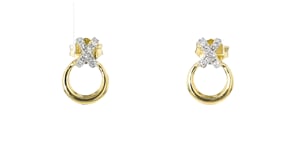 .10 ct. t.w. Diamond XO Earrings in 14kt Yellow Gold