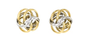 Italian Sterling Silver and 18kt Gold Over Sterling Love Knot Earrings