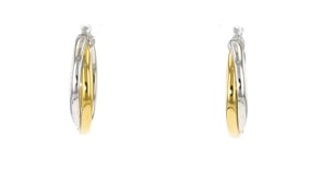 Italian Sterling Silver and 18kt Gold Over Sterling Double-Hoop Earrings