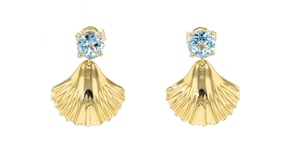 1.80 ct. t.w. Sky Blue Topaz Seashell Drop Earrings in 18kt Gold Over Sterling
